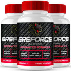 IDEAL PERFORMANCE Ereforce capsules label closeup for trusted men's wellness support.