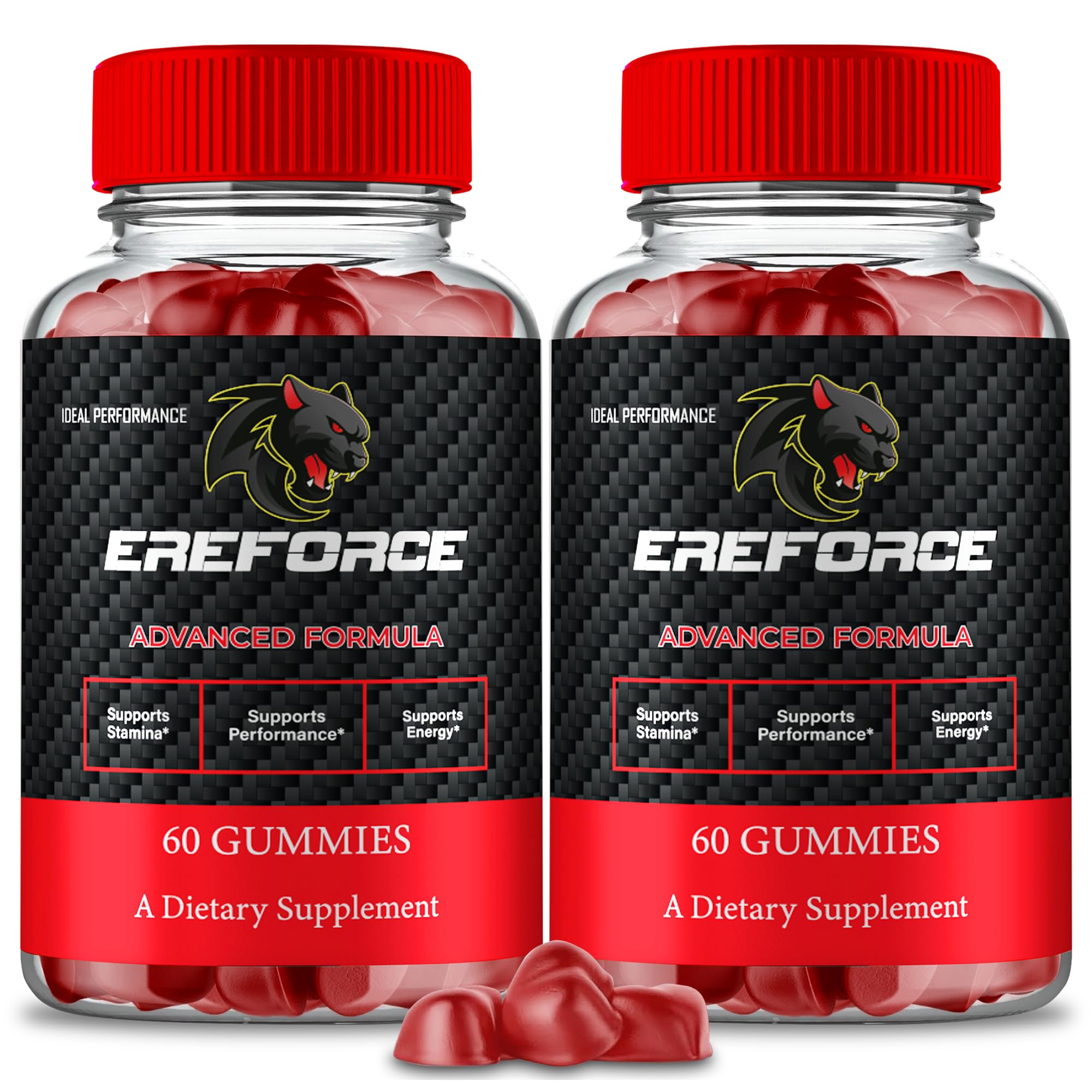 IDEAL PERFORMANCE Ereforce Gummies pack-front promoting daily wellness and convenient use.