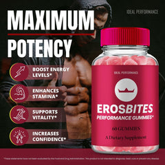 IDEAL PERFORMANCE Eros Bites Gummies man taking a gummy for daily routine