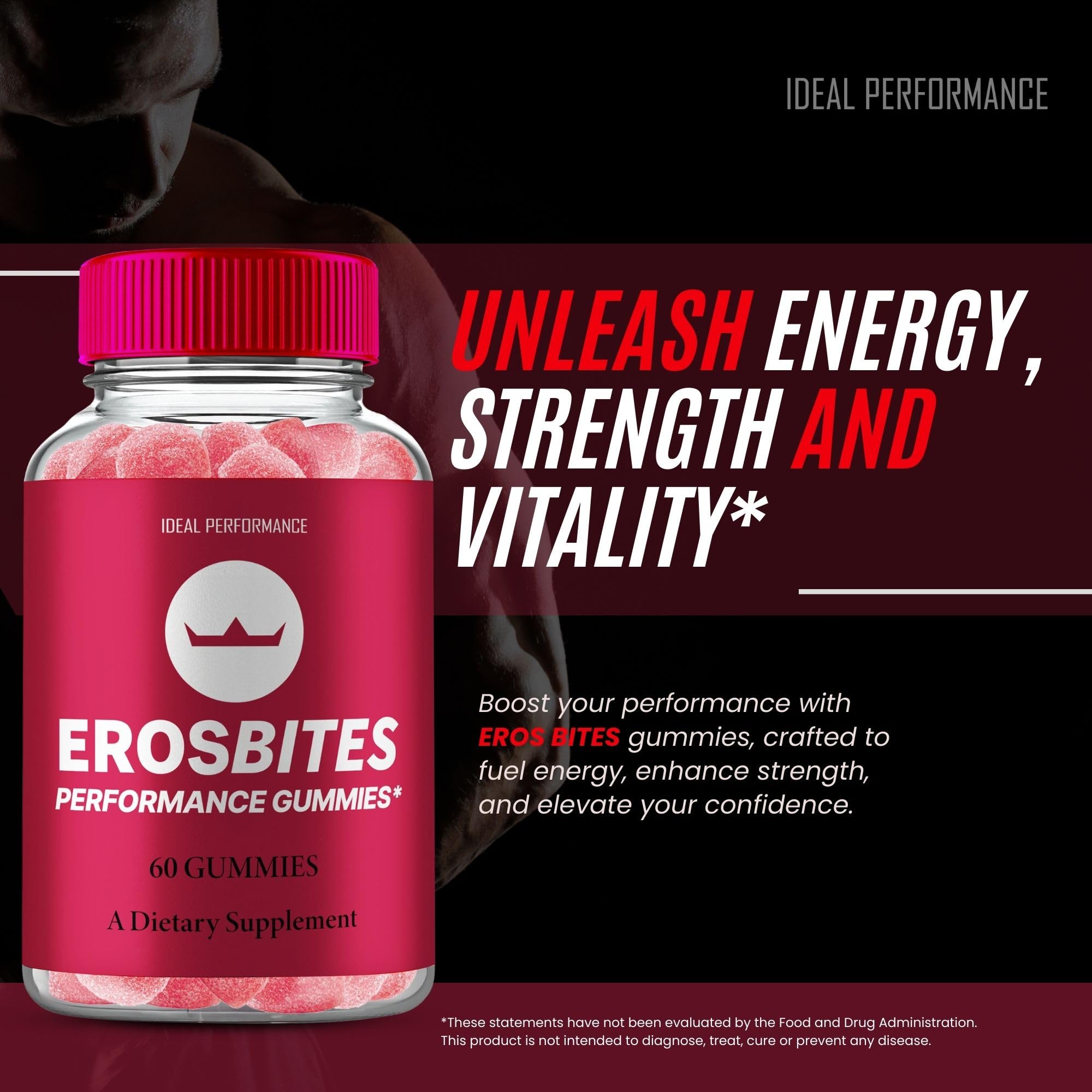 IDEAL PERFORMANCE Eros Bites Gummies three-pack display for value