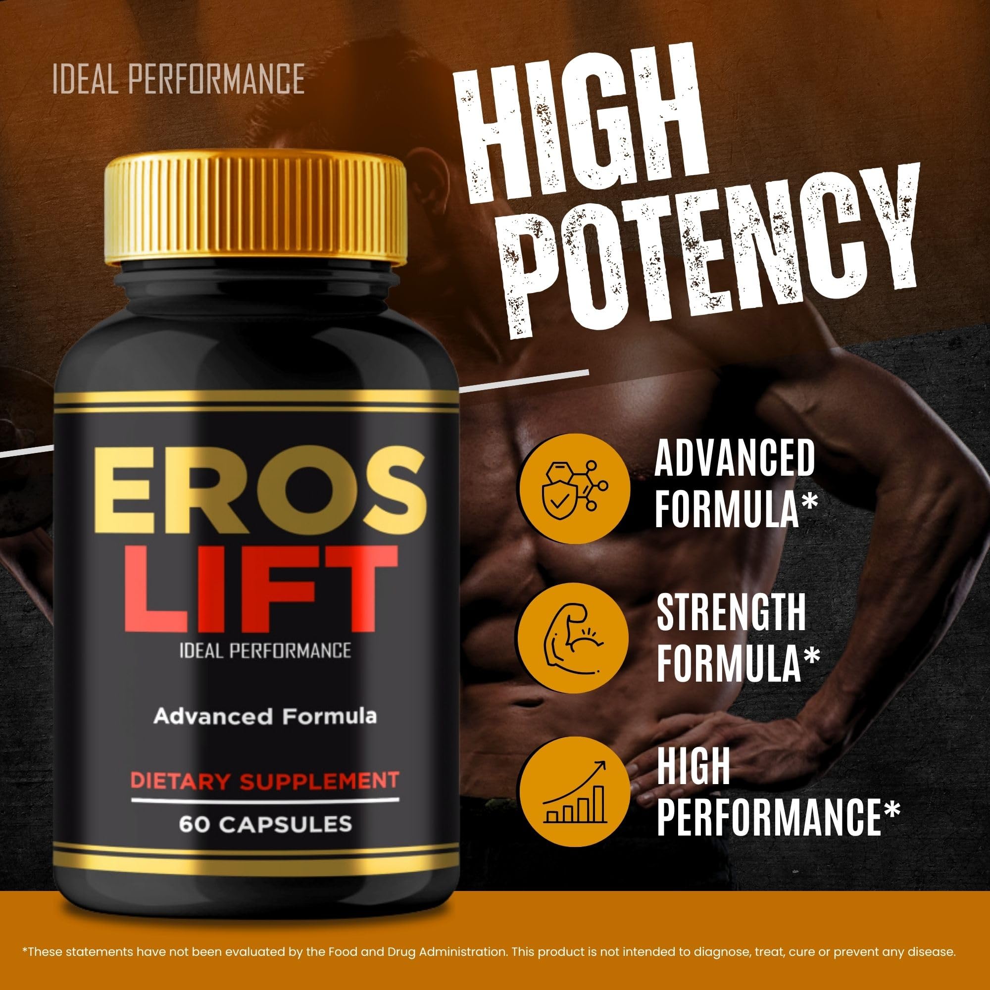 IDEAL PERFORMANCE Eros Lift bottle on desk representing convenient wellness routine.