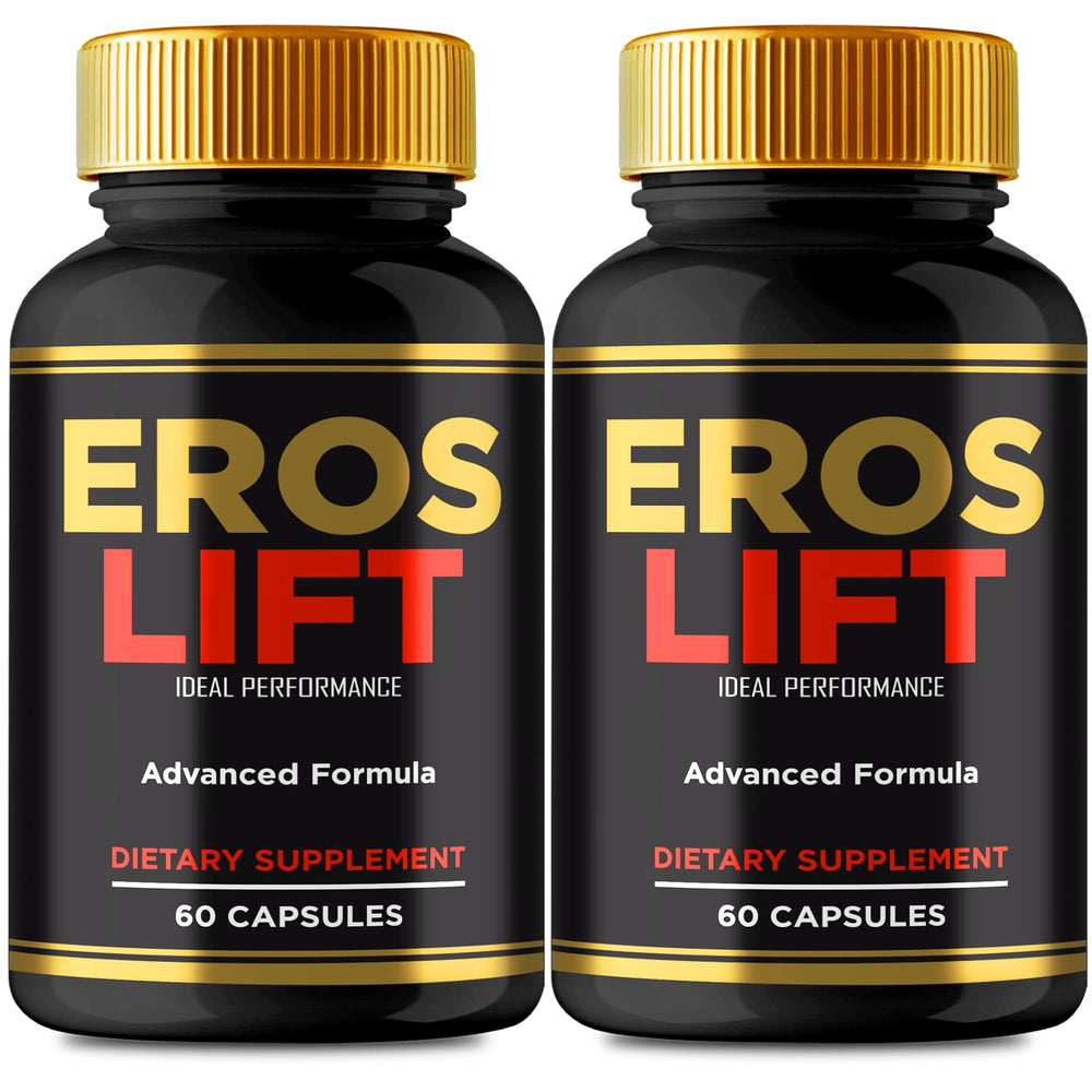 IDEAL PERFORMANCE Eros Lift capsules bottle with 2-pack display for energy and stamina use.