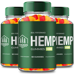 IDEAL PERFORMANCE Evergreen Hemp Gummies bottle in a daily wellness routine.
