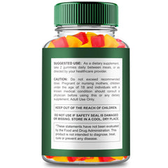 IDEAL PERFORMANCE Evergreen Hemp Gummies label closeup showing natural ingredients.