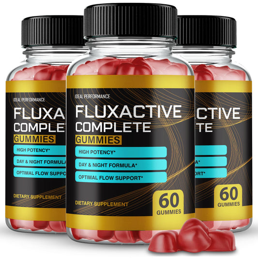 IDEAL PERFORMANCE Fluxactive Complete Gummies pack shot for daily wellness and convenience.
