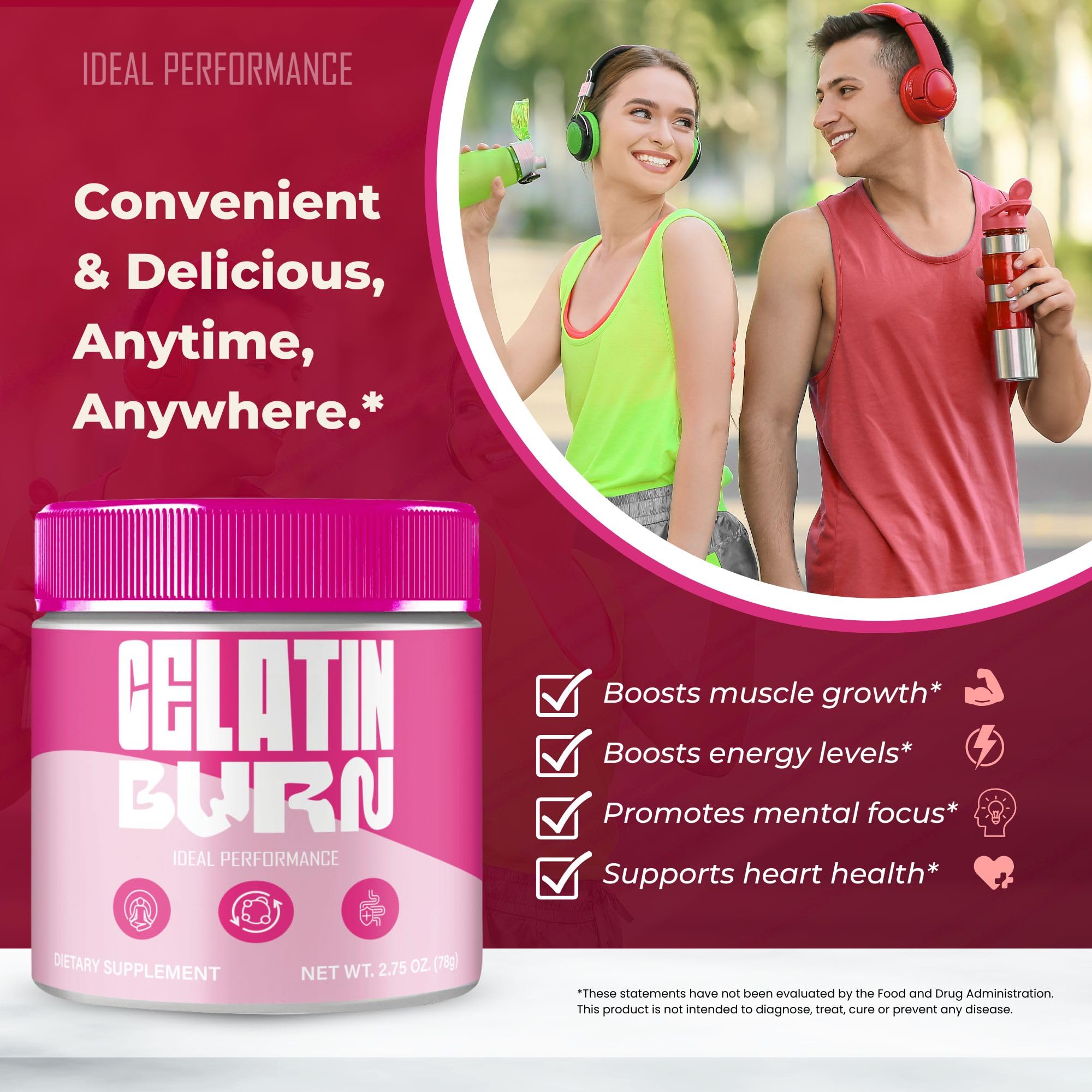 IDEAL PERFORMANCE Gelatin Burn Powder being added to a shaker for energy boost.