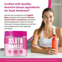 IDEAL PERFORMANCE Gelatin Burn Powder in a wellness routine setup for daily energy.