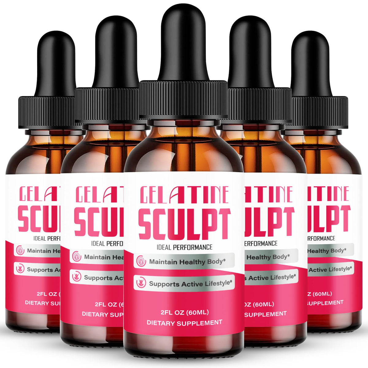 IDEAL PERFORMANCE Gelatine Sculpt Drops bottle shown for easy dosing during workouts