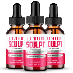 IDEAL PERFORMANCE Gelatine Sculpt Drops bottle with clear label for easy daily dosing.