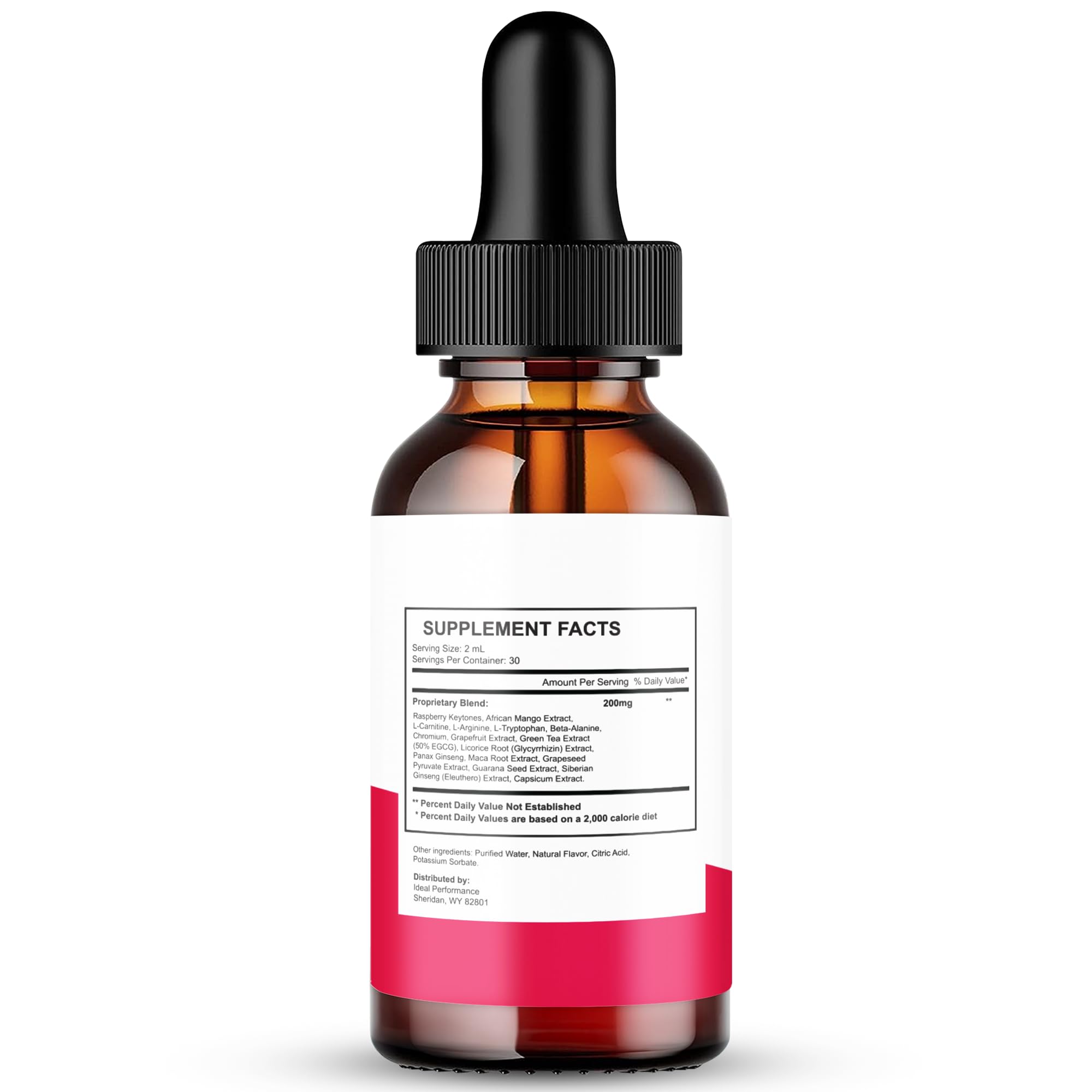 IDEAL PERFORMANCE Gelatine Sculpt Drops dropper delivering precise measurements during workouts.