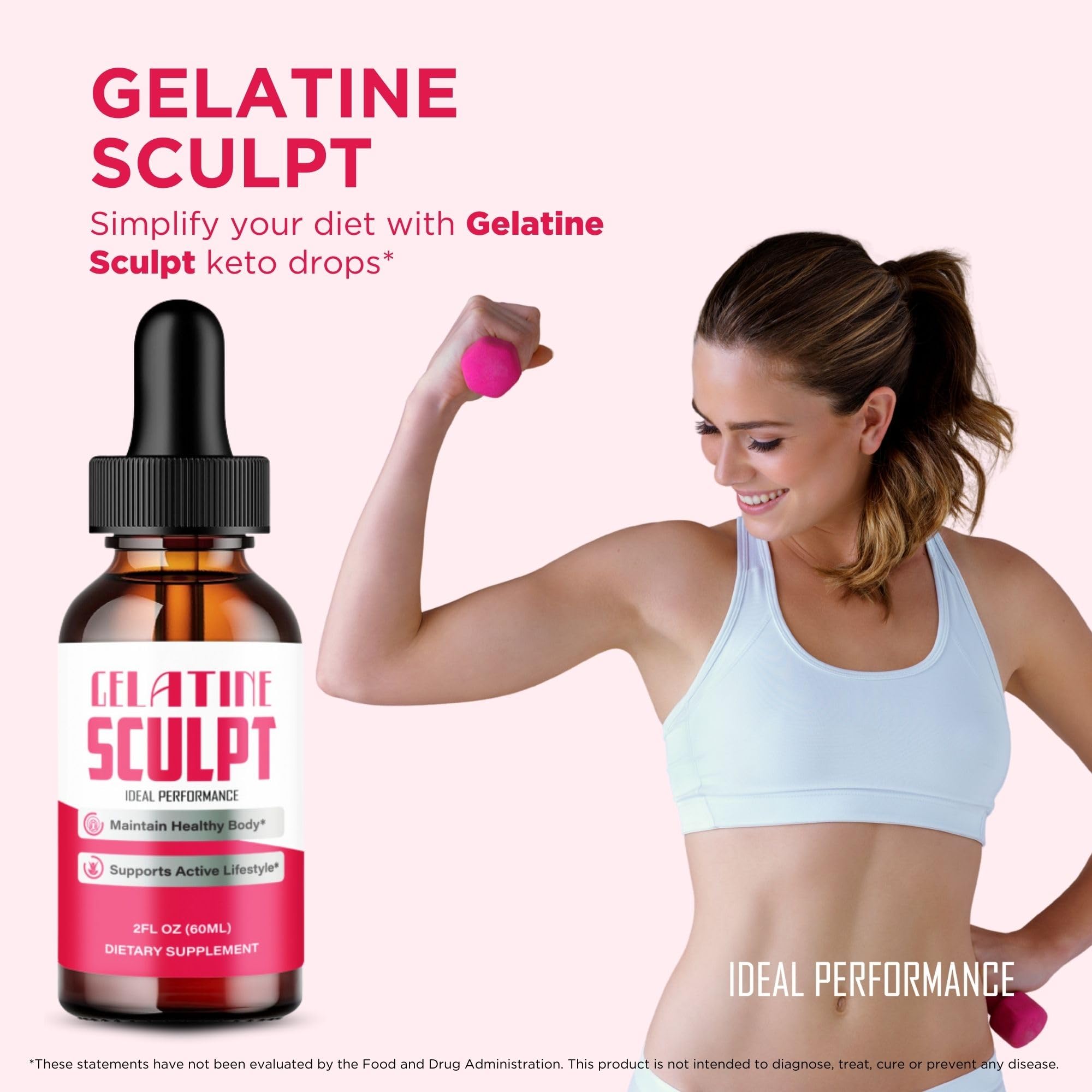 IDEAL PERFORMANCE Gelatine Sculpt Drops in a gym bag ready for on-the-go use.