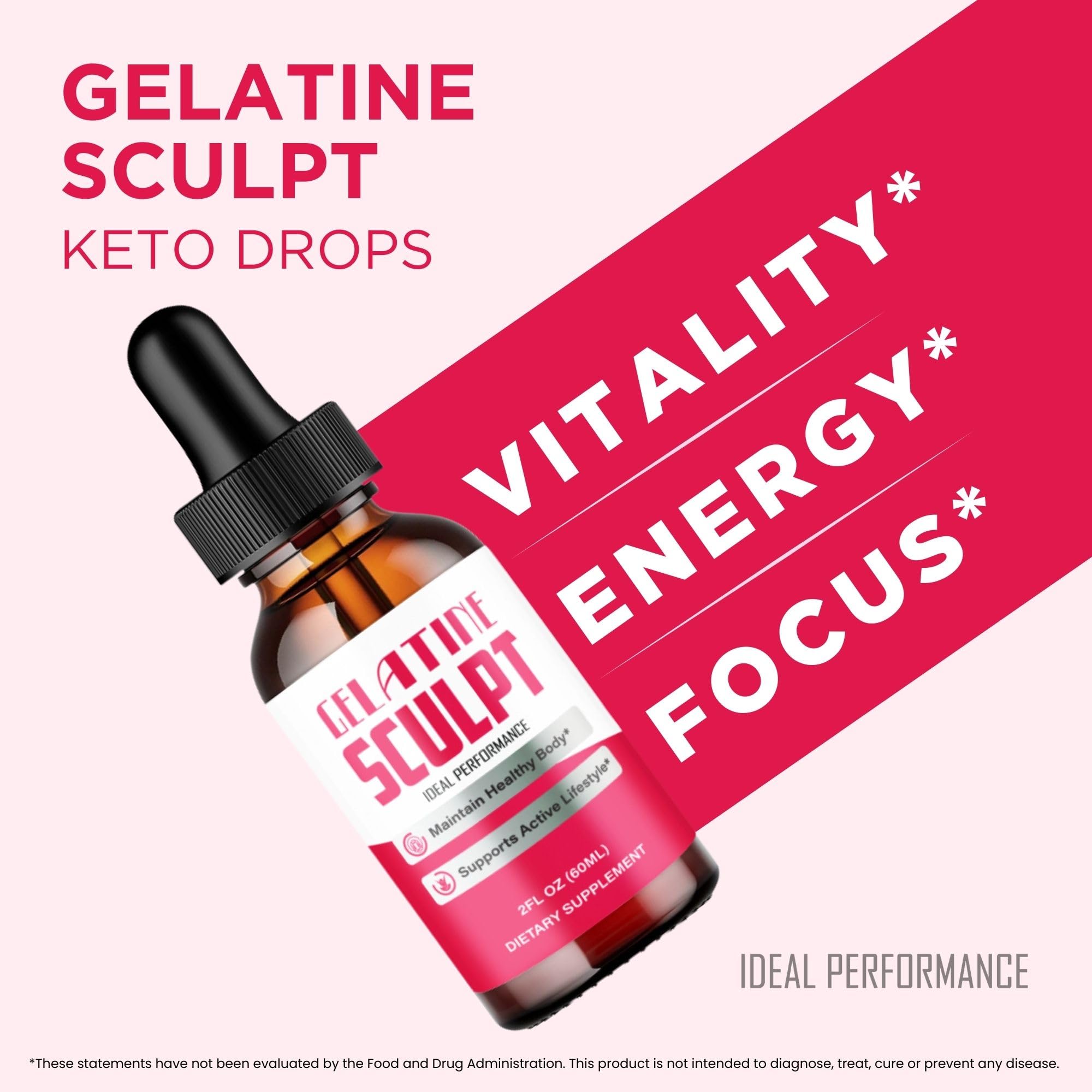 IDEAL PERFORMANCE Gelatine Sculpt Drops packaging on a store shelf for quick discovery.