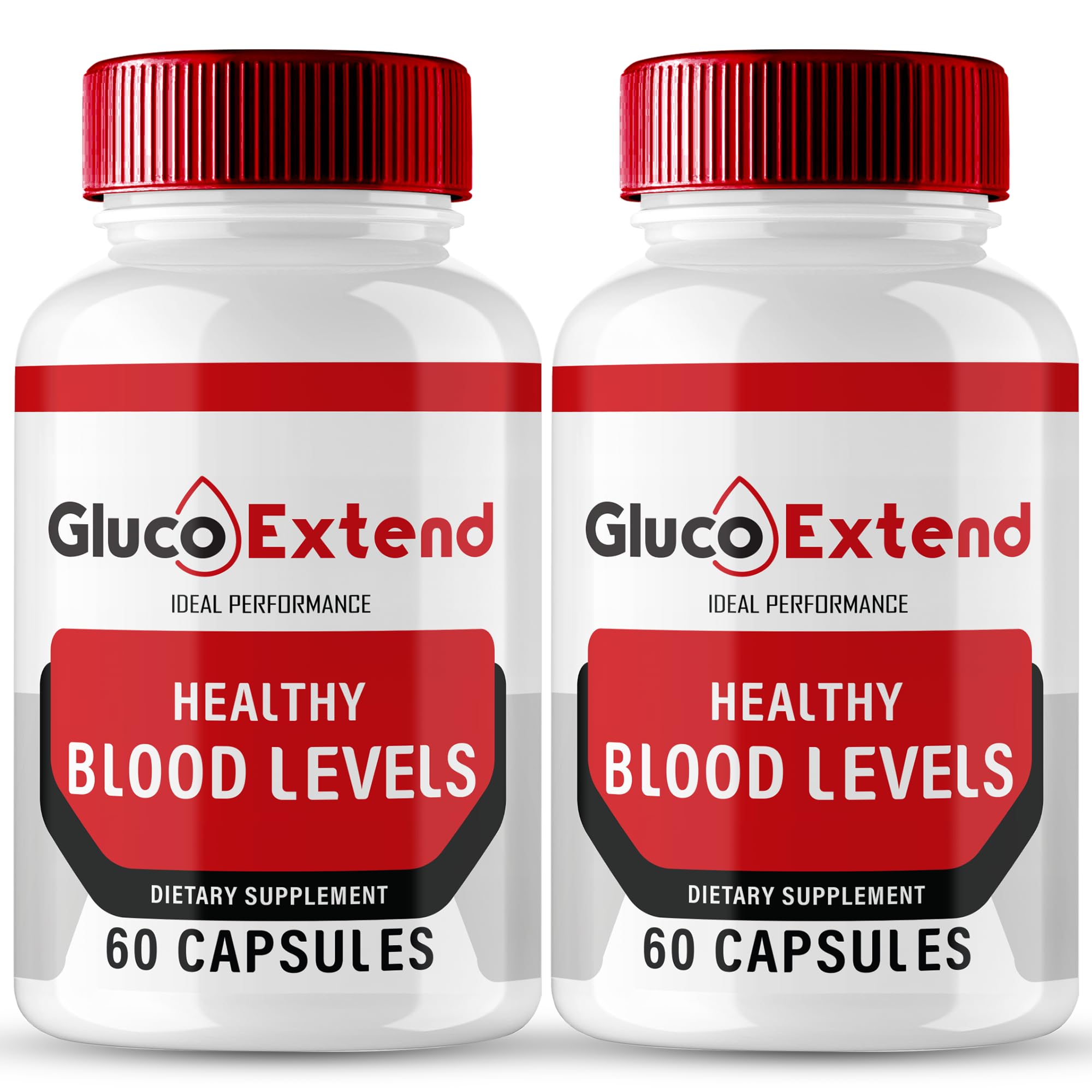 IDEAL PERFORMANCE Gluco Extend packaging highlights a premium all natural wellness formula.