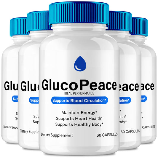 IDEAL PERFORMANCE Gluco Peace pills bottle-front view, supporting daily circulation and overall wellness.