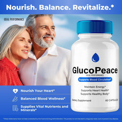 IDEAL PERFORMANCE Gluco Peace pills in-use-glass, real-life scene suggesting daily wellness routine.
