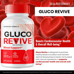 IDEAL PERFORMANCE Gluco Revive packaging box conveys premium all-natural wellness