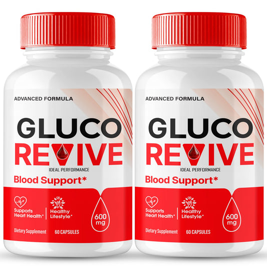IDEAL PERFORMANCE Gluco Revive pills bottle for daily wellness with a natural formula.