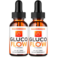 IDEAL PERFORMANCE GlucoFlow Drops bottle shows the all-natural formula for daily wellness.