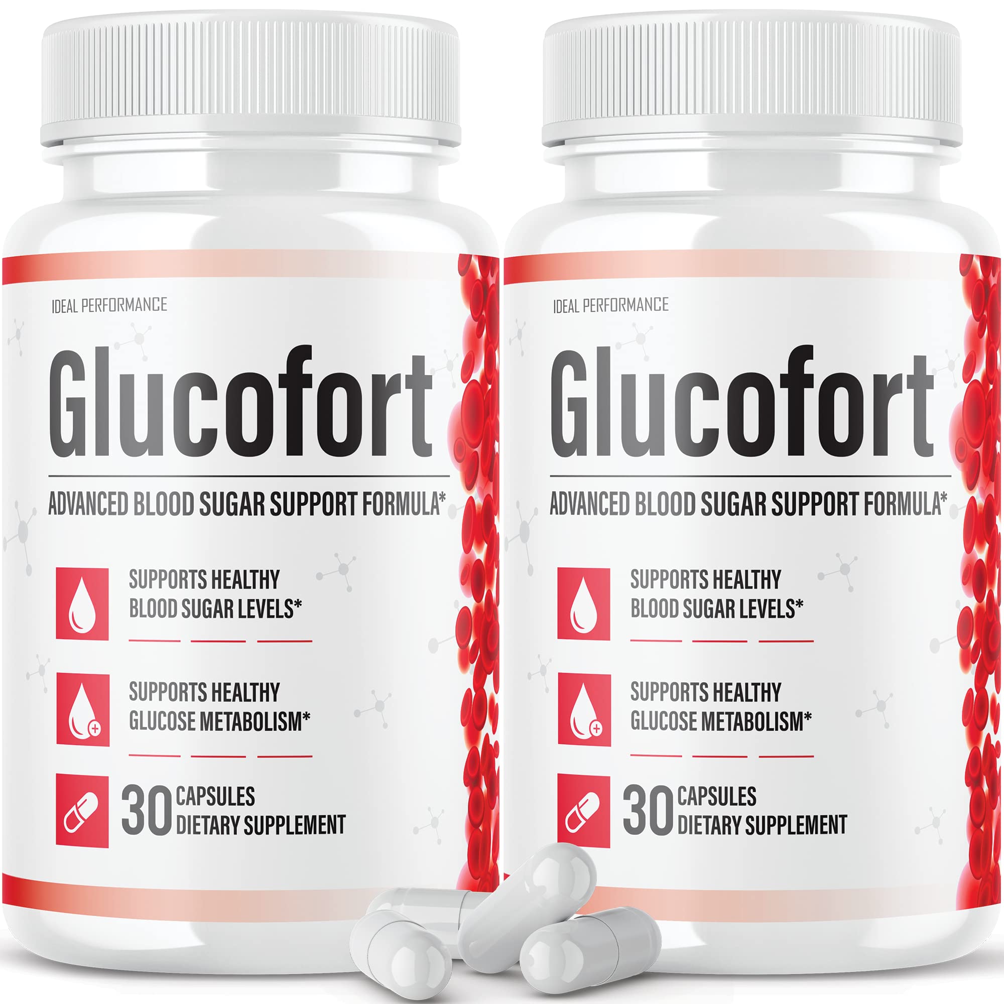 IDEAL PERFORMANCE Glucofort bottle two-pack for convenient daily use