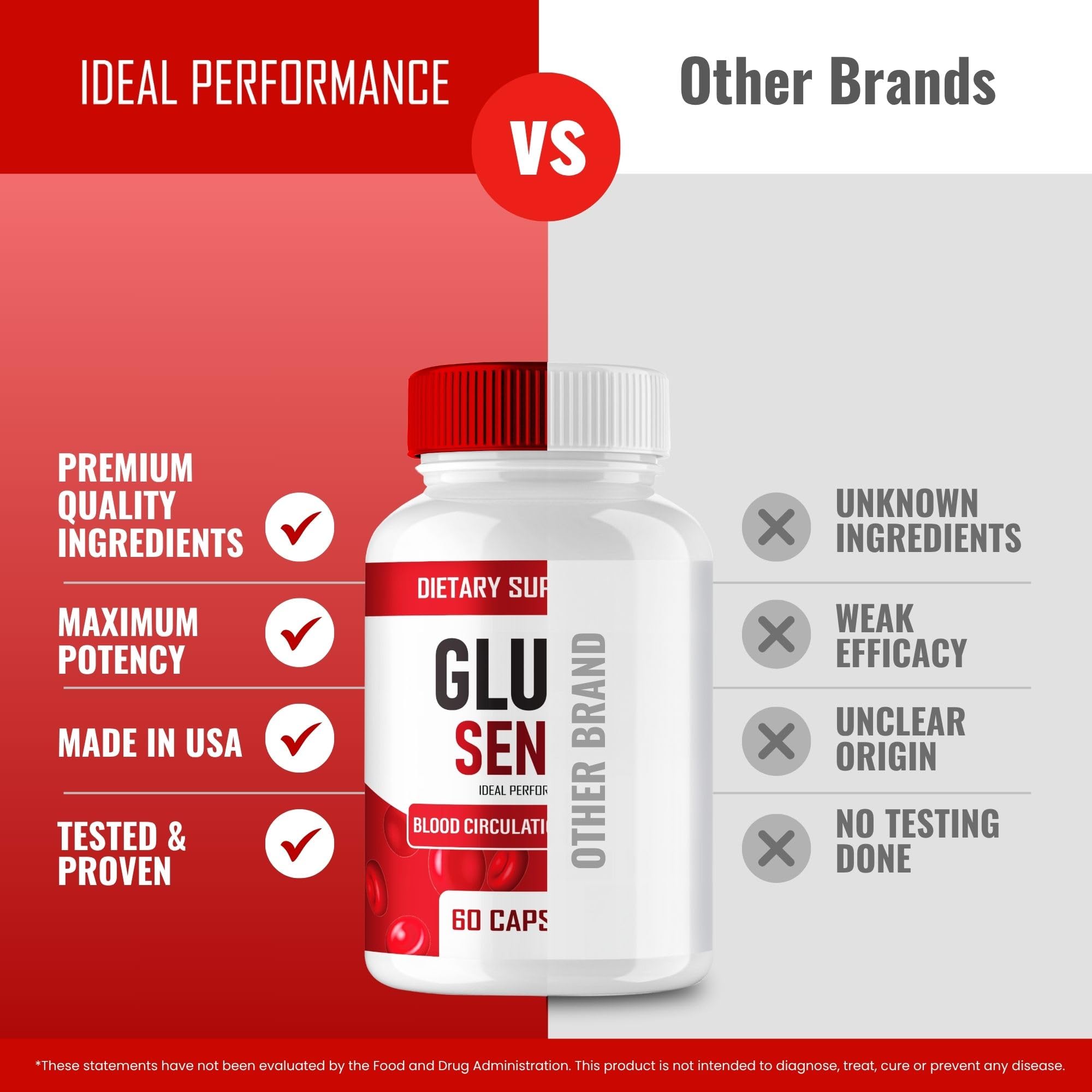 GlucoSense capsules pour-friendly bottle scene supports easy daily use.