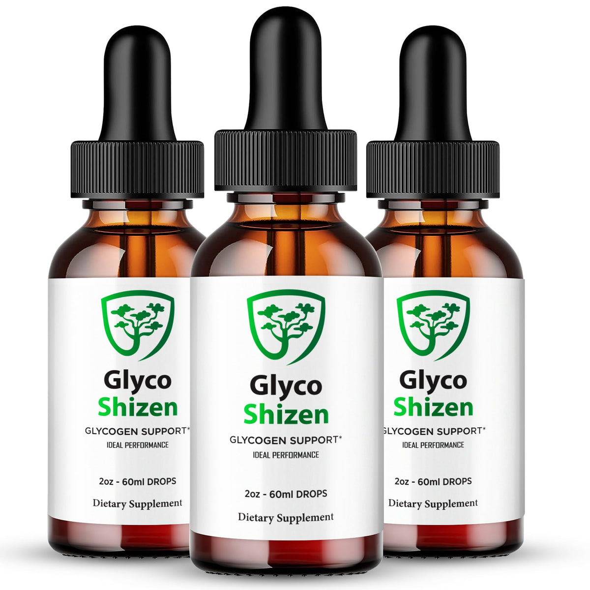 IDEAL PERFORMANCE Glyco Shizen Drops bottle front view for convenient daily supplement routine.