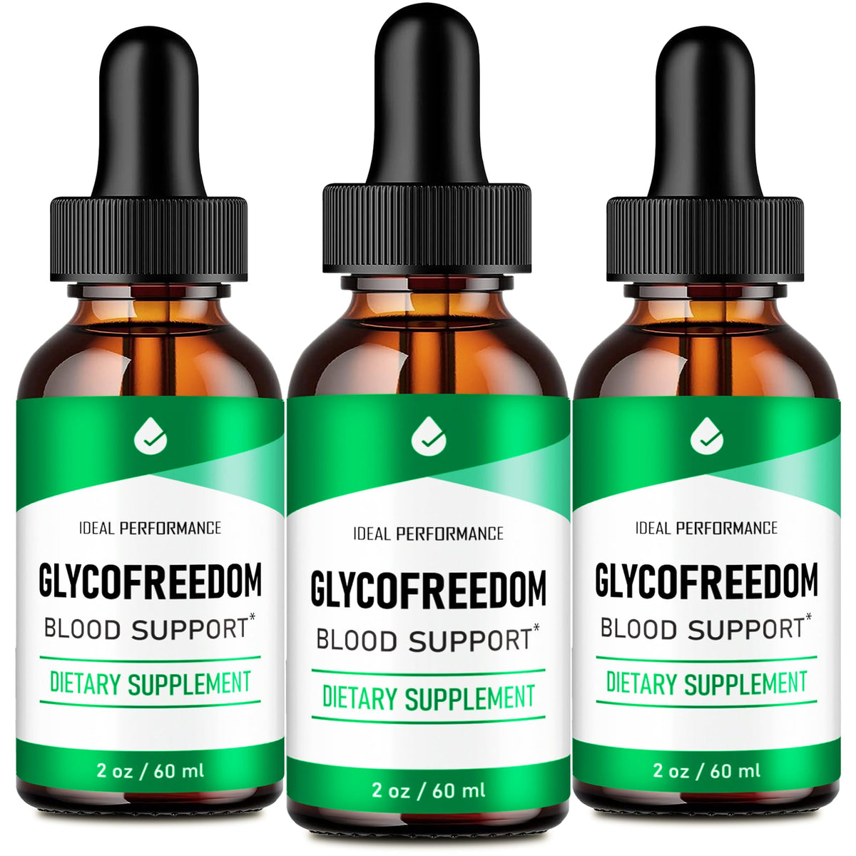 IDEAL PERFORMANCE Glycofreedom Drops bottle close-up for natural wellness support