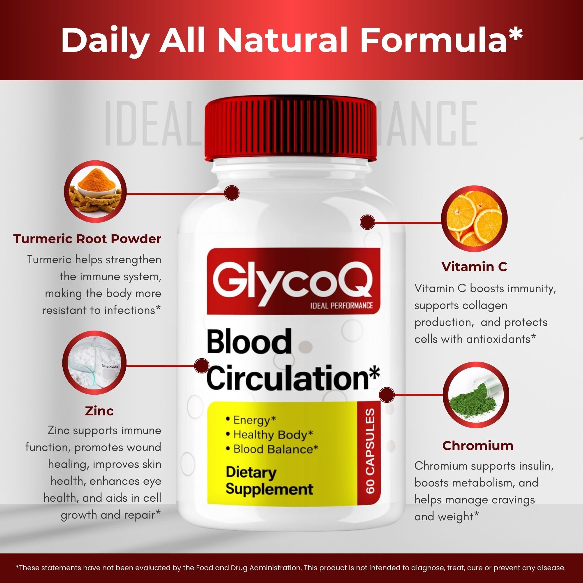 IDEAL PERFORMANCE GlycoQ daily use setup with glass of water.