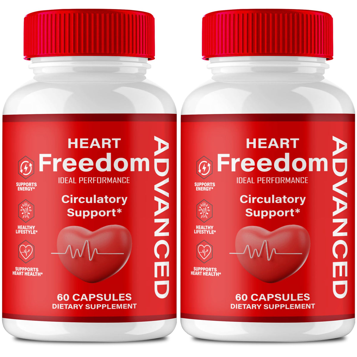 IDEAL PERFORMANCE Heart Freedom Capsules bottle front view for daily energy support