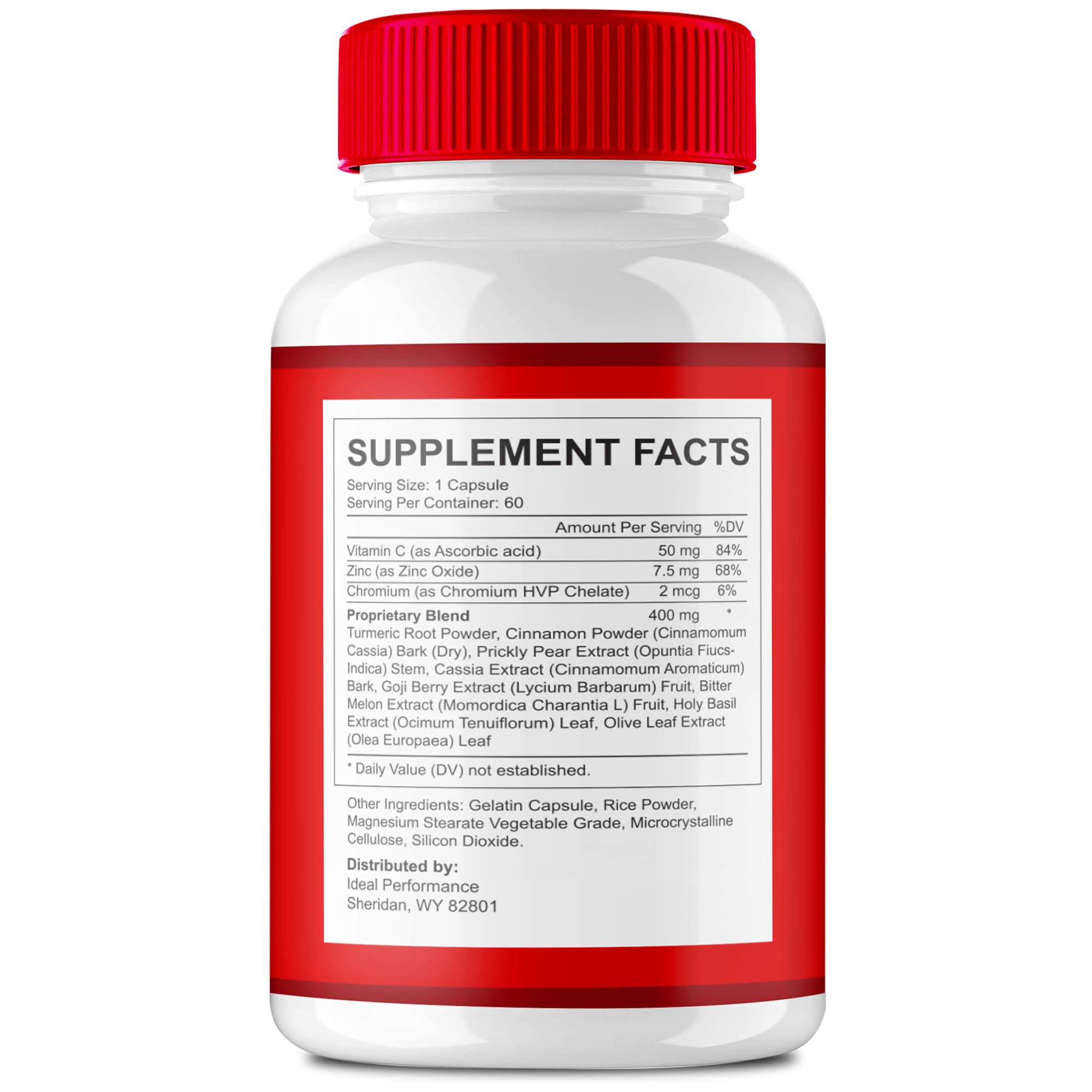 Heart Freedom capsules label closeup with all-natural ingredients.