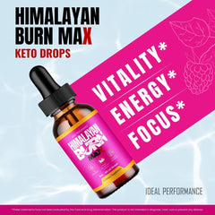 IDEAL PERFORMANCE Himalayan Burn Drops Max label closeup communicates branding and ingredients.