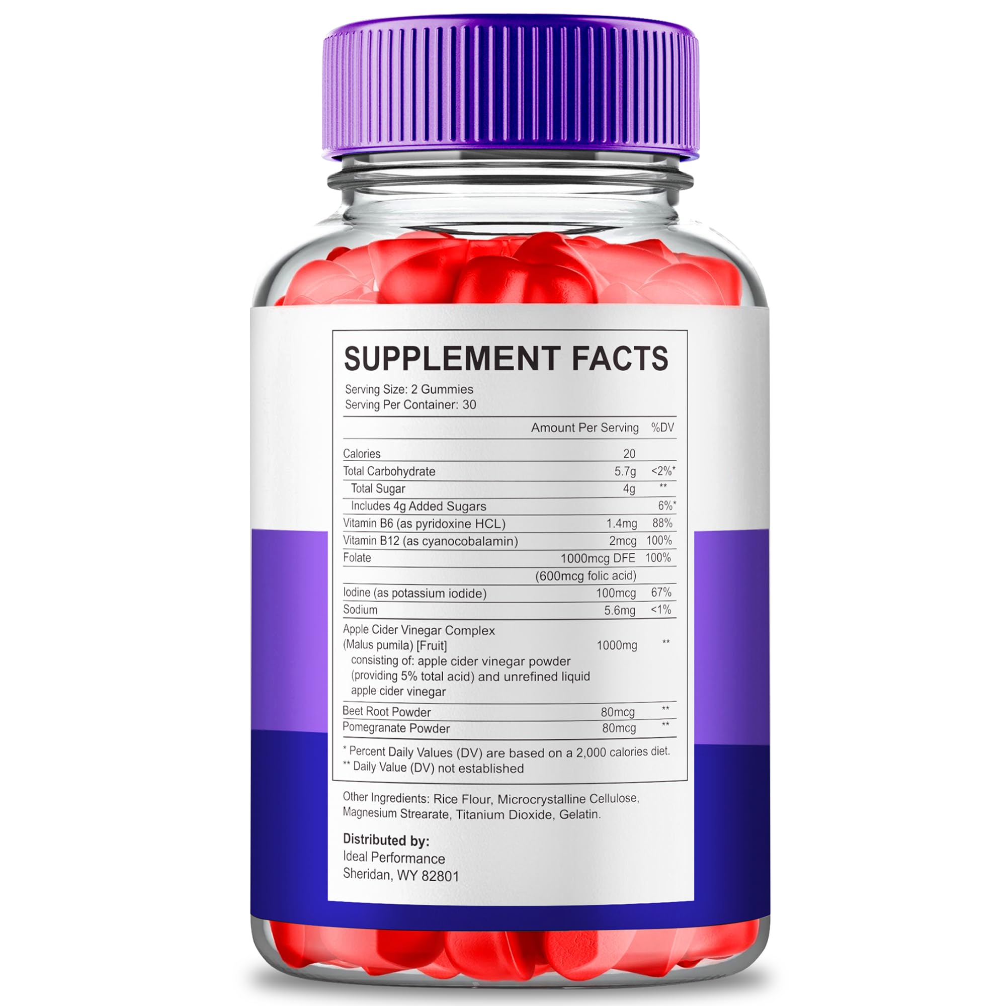 IDEAL PERFORMANCE Jump Keto Gummies label closeup highlights premium ingredients