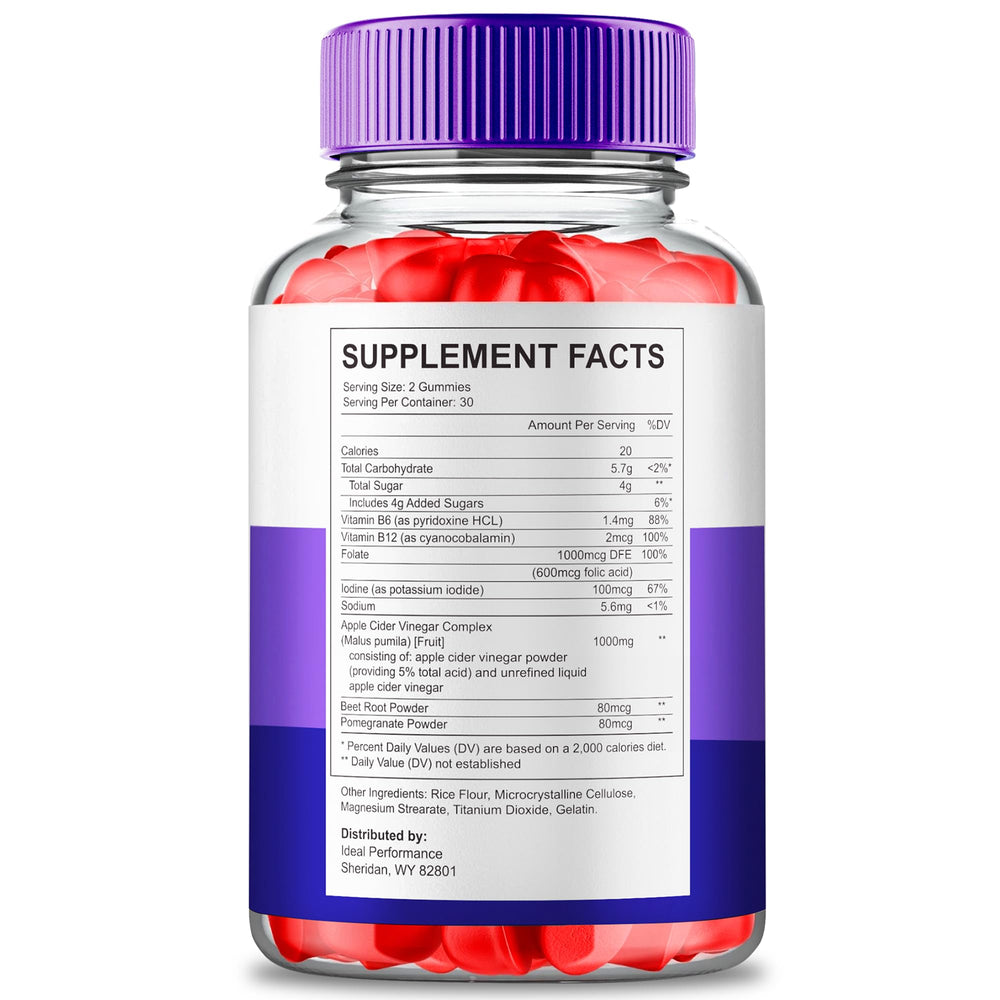 IDEAL PERFORMANCE Jump Keto Gummies label closeup highlights premium ingredients