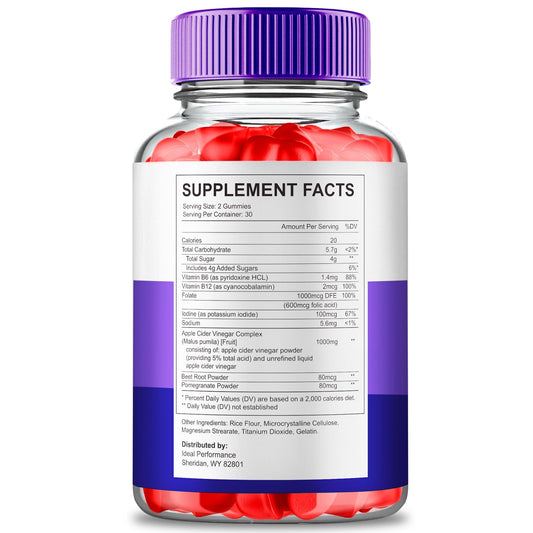 IDEAL PERFORMANCE Jump Keto Gummies label closeup highlights premium ingredients