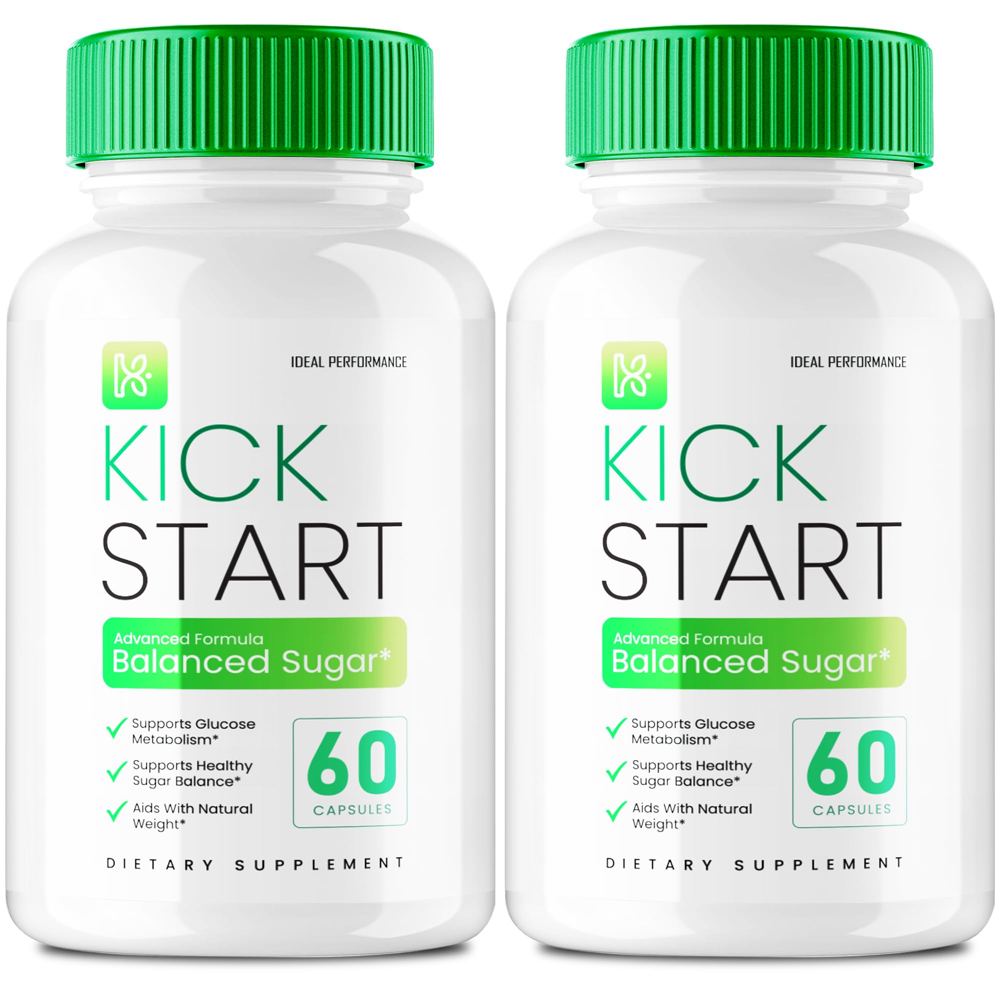 IDEAL PERFORMANCE Kick Start capsules bottle front view for daily wellness