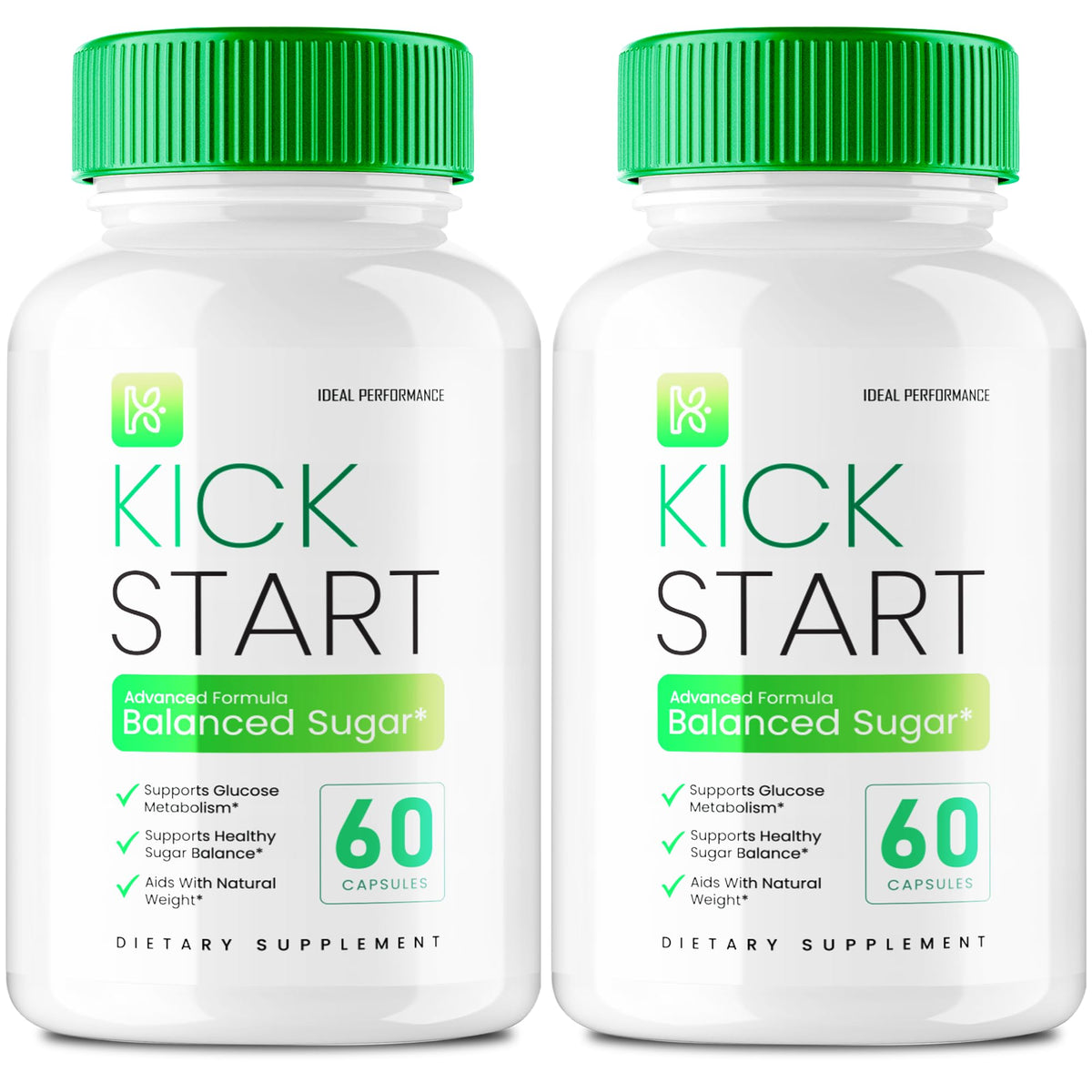 IDEAL PERFORMANCE Kick Start capsules bottle front view for daily wellness