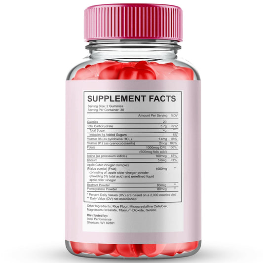 IDEAL PERFORMANCE Lipo Chewies bottle pour, convenient keto and ACV support
