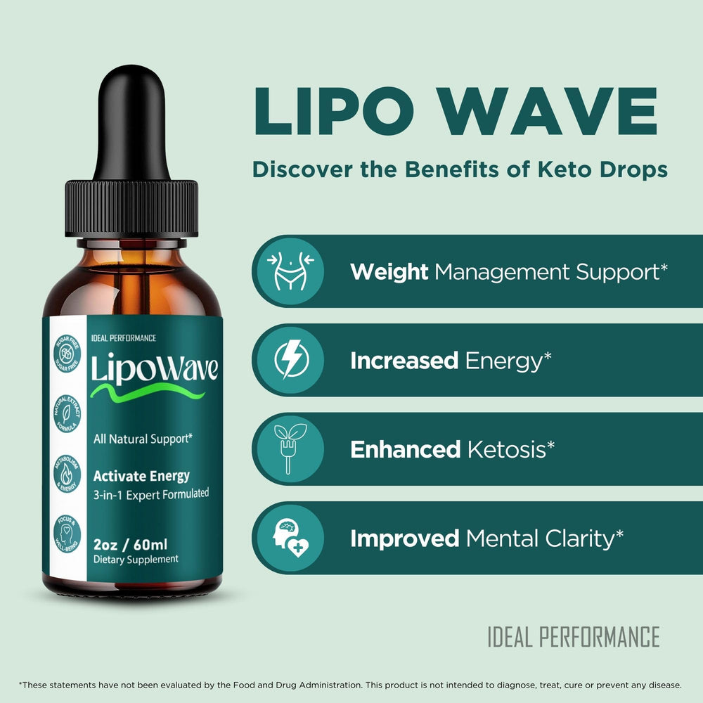 IDEAL PERFORMANCE Lipowave pour action captured for measured keto-friendly routine.