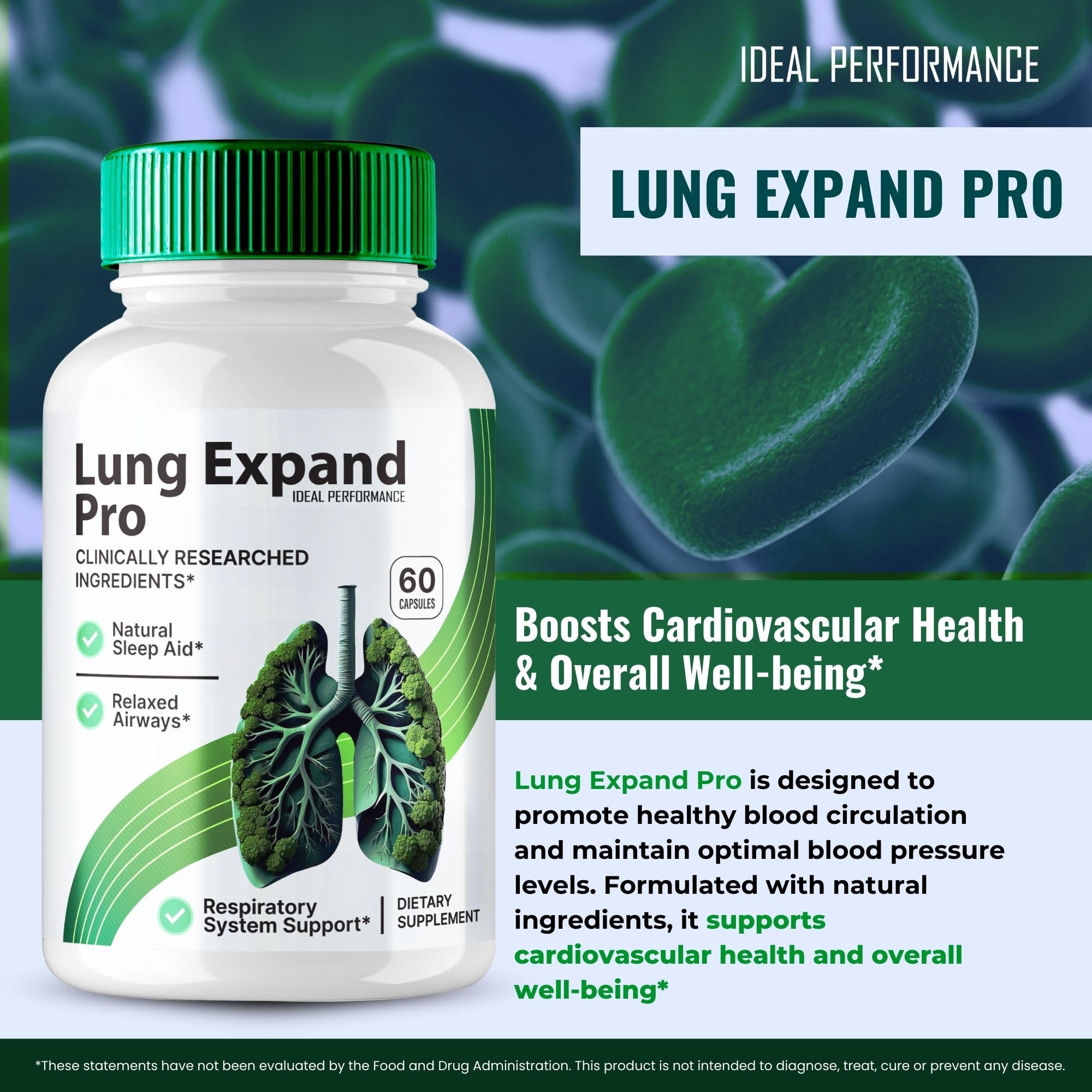 IDEAL PERFORMANCE Lung Expand Pro Blood capsules pouring, ready for easy daily use.