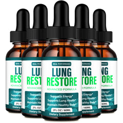 IDEAL PERFORMANCE Lung Restore Drops bottle-front, premium packaging for natural lung support