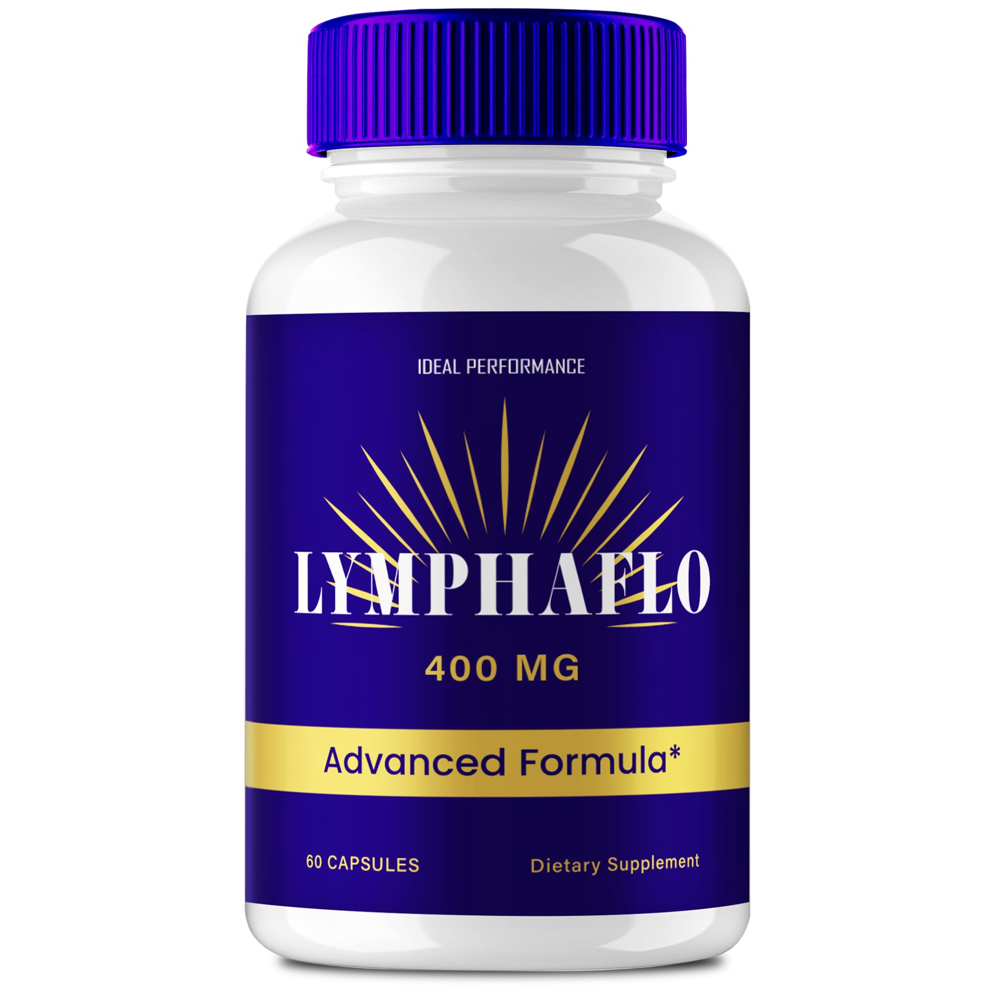 IDEAL PERFORMANCE LymphaFlo bottle front view highlighting enhanced circulation support.