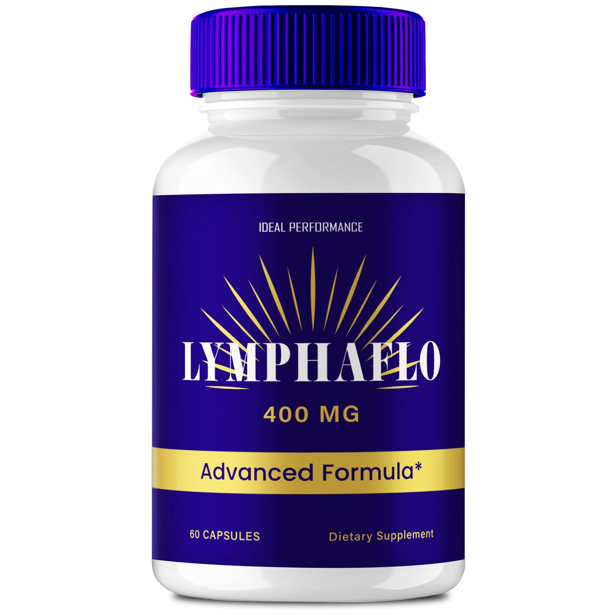 IDEAL PERFORMANCE LymphaFlo bottle front view highlighting enhanced circulation support.