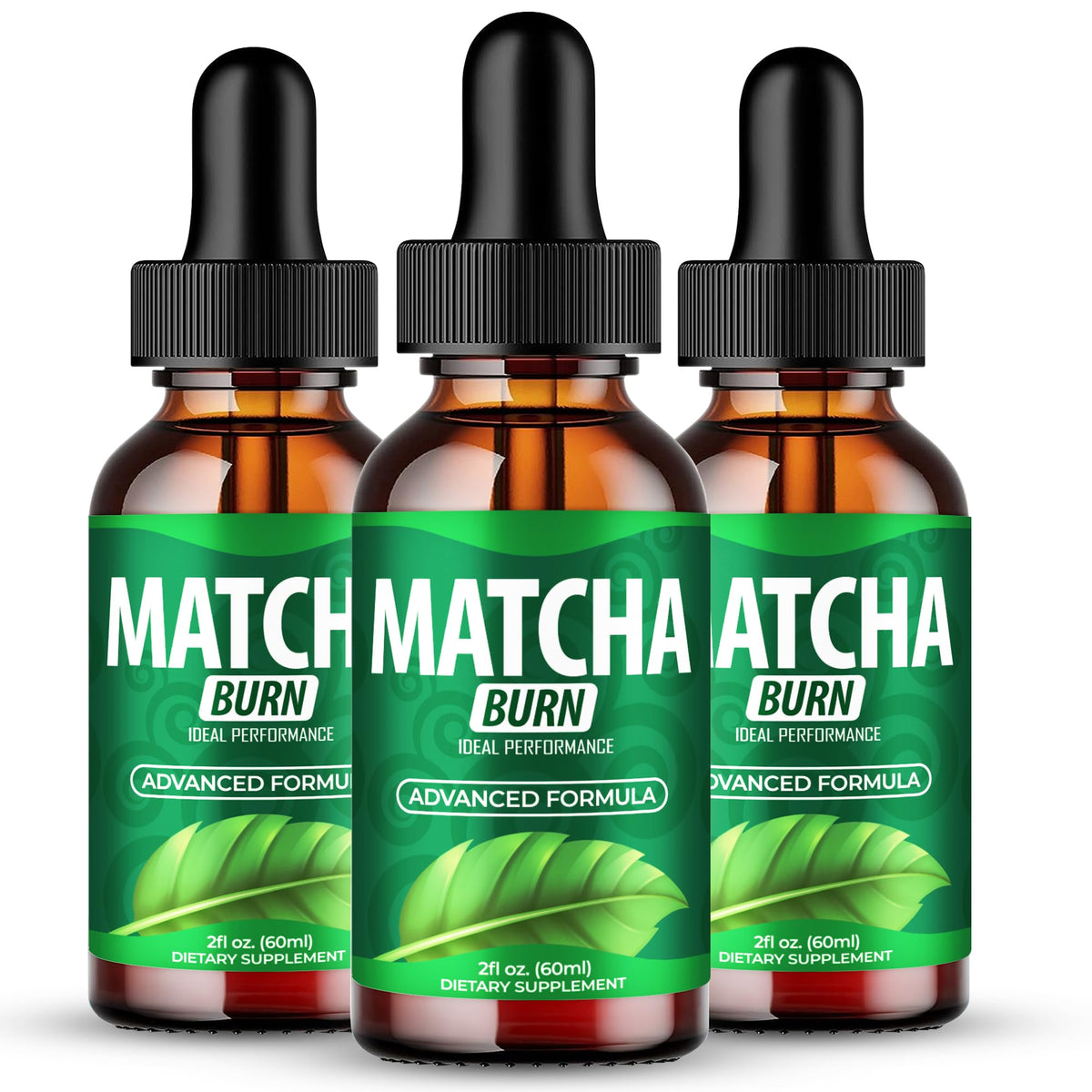 IDEAL PERFORMANCE Matcha Burn Drops bottle ready for daily use and focus.