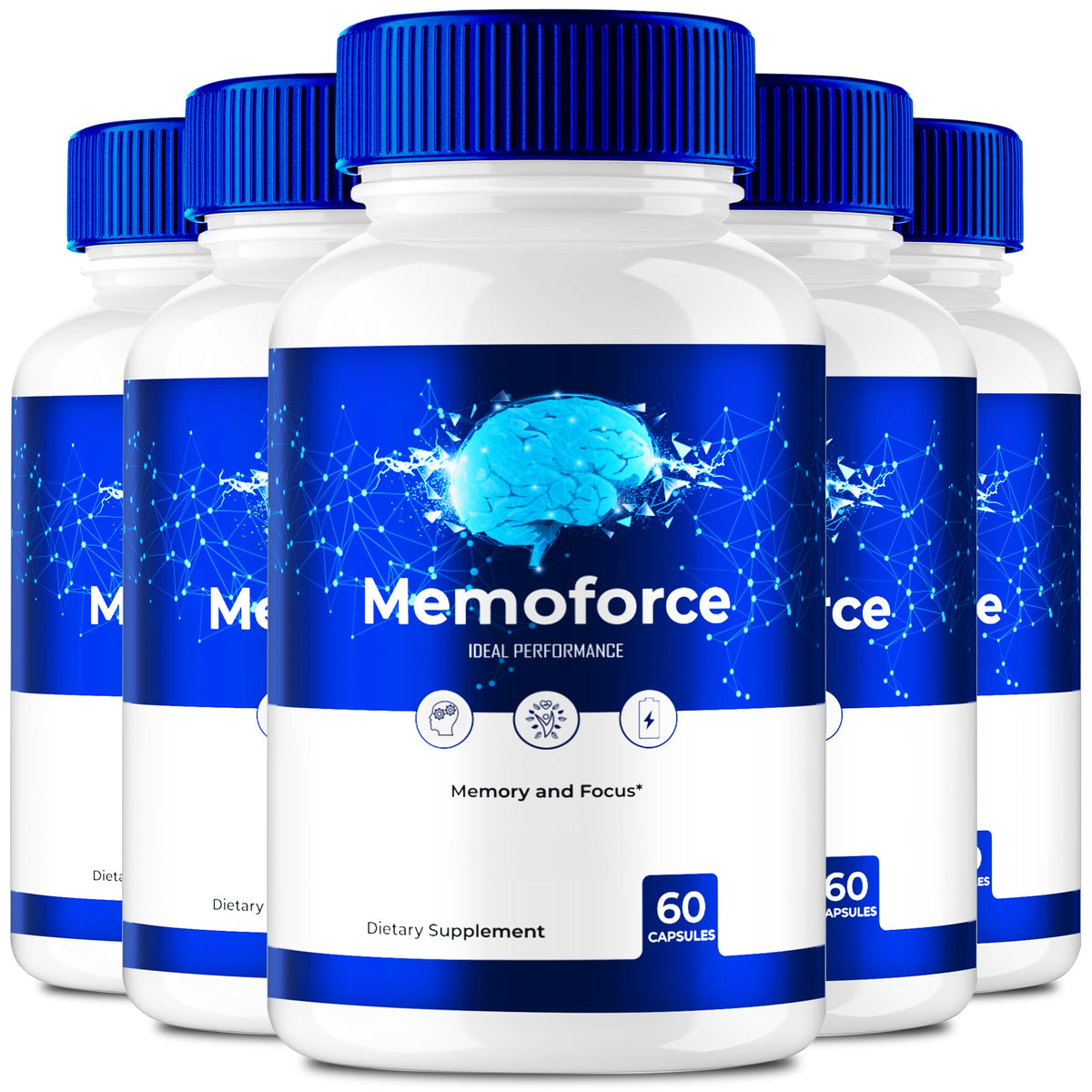 IDEAL PERFORMANCE Memoforce pills bottle for daily memory and focus support.