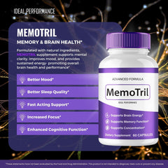 MemoTril bottle with a glass of water ready for a study session.