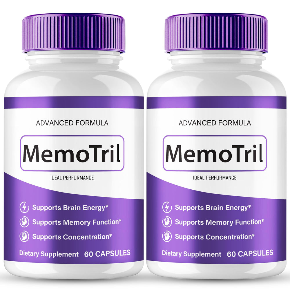 IDEAL PERFORMANCE MemoTril capsules bottle on a clean desk supports daily focus and clarity.