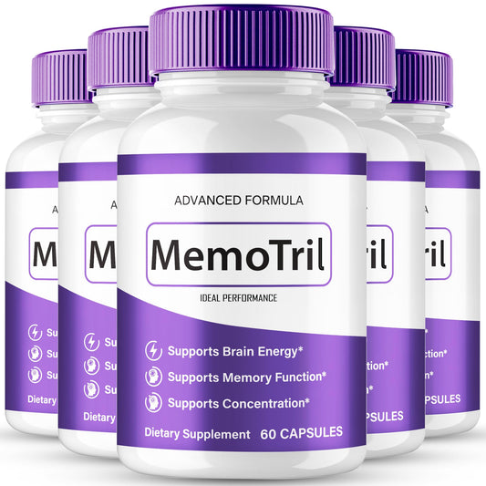 IDEAL PERFORMANCE MemoTril Capsules bottle shown for daily focus support.