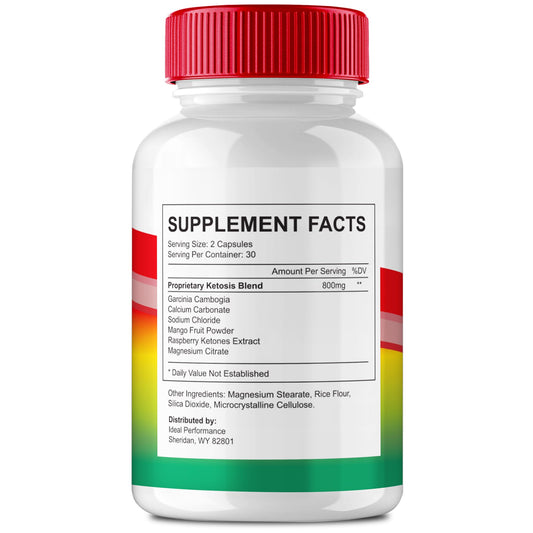 IDEAL PERFORMANCE Meticore Keto Capsules ingredients panel highlighting natural formulation