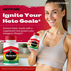 IDEAL PERFORMANCE Meticore Keto Capsules packaging box displaying natural keto formulation
