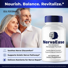 IDEAL PERFORMANCE NervaEase packaging-box conveys a natural daily vitamins option.