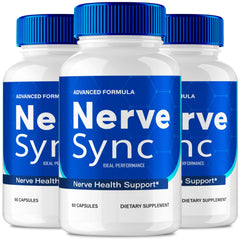 IDEAL PERFORMANCE Nerve Sync capsules bottle front for easy daily nerve support.
